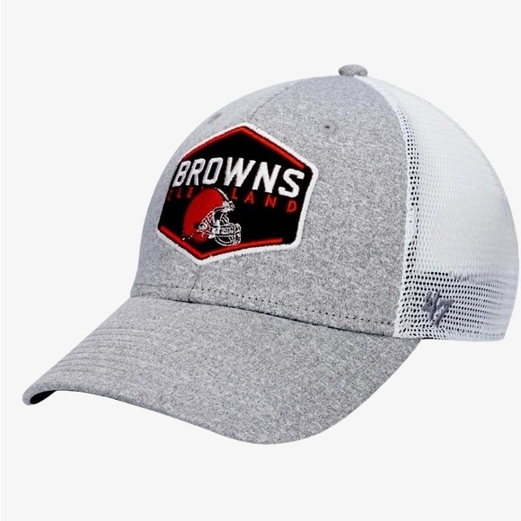 NFL Cleveland Browns‘47 Contender Heathered GreyWhite Cap Flex Fit Mens OSFA NWY - Picture 1 of 11